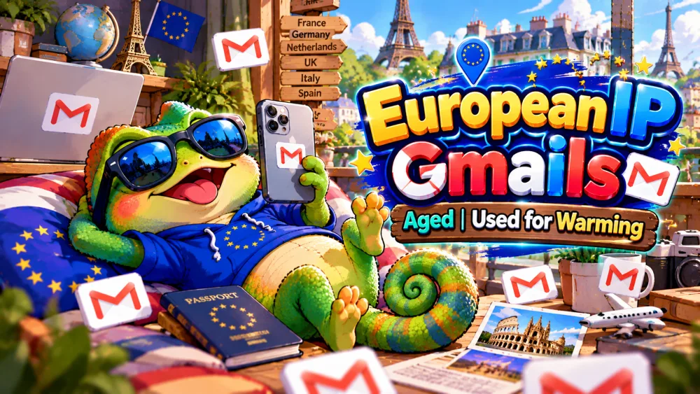 European IP | Gmails | Aged | Used for Warming