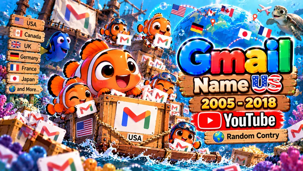 Gmail Name US - 2005 -2018 - Random Contry