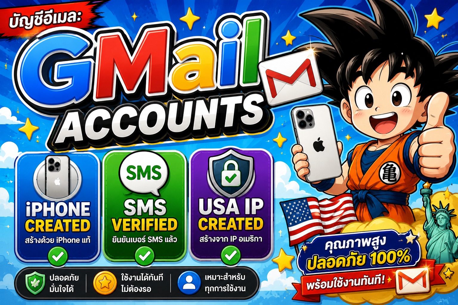 GMail Accounts | iPHONE Created | SMS Verified | USA IP Created