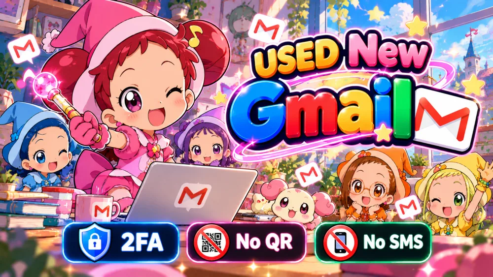 USED New Gmail | 2FA | No QR, No SMS